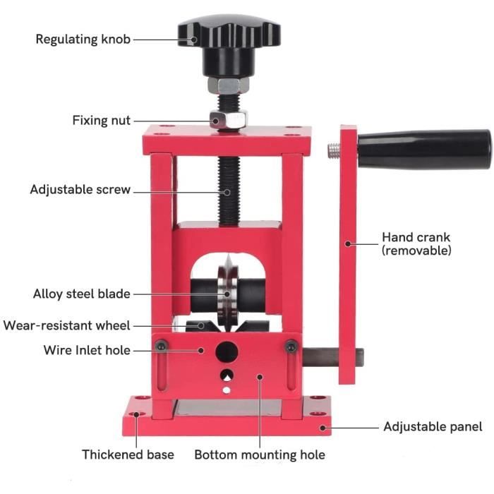 Machine À Dénuder Manuelle - A33 - Rouge - Construction En Aluminium - Compatible 1,5 À 25 Mm