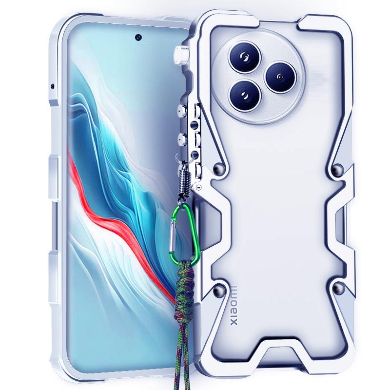 Бампер для Xiaomi Civi 5 Pro 5G из алюминиевого сплава, металлическая накладка на телефон с ремешком