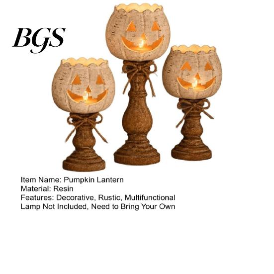 Small Pumpkin Candle Holders Rustic White Tealight Holder Set, Farmhouse Halloween Tea Light Decorative Fall Accents for Coffee Bar Decor, Tables