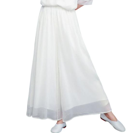 Женские брюки с высокой талией, шифоновые, широкие, элегантные, свободные, дышащие, удобные, свободные классические брюки, женские брюки