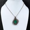 Кулон с ограненным замбийским изумрудом, обернутый медной проволокой, подвеска ручной работы, обернутая медной проволокой, ювелирное изделие в подарок для нее, ювелирные изделия из натуральных драгоценных камней