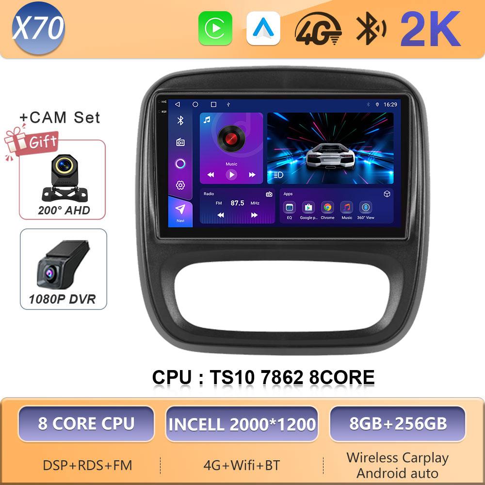 Autoradio pour Renault Trafic 3 2014-2021 pour Opel Vivaro B 2014-2018 Lecteur Multimédia Carplay Stéréo Navigation Android 16
