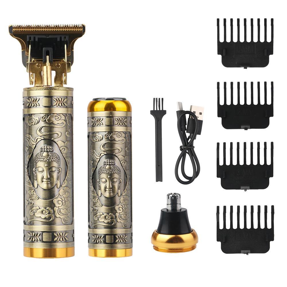 Профессиональная электробритва с Т-образным лезвием, машинка для стрижки волос, USB перезаряжаемая беспроводная бритва для бороды, триммер для носа и ушей, бритва, праздничный подарок для него