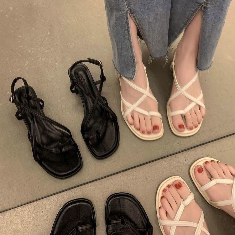 Новые римские сандалии для женщин, летний стиль феи 2025, новые модные босоножки высокого класса на толстом каблуке среднего размера I