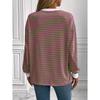 Striped T-Shirts Women’s Loose Long Sleeve Pullover Round Neck T-shirt Top