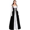Medieval Renaissance Style Long Dress With Lace-Up Corset Waist Bohemian Fantasy Costume Women