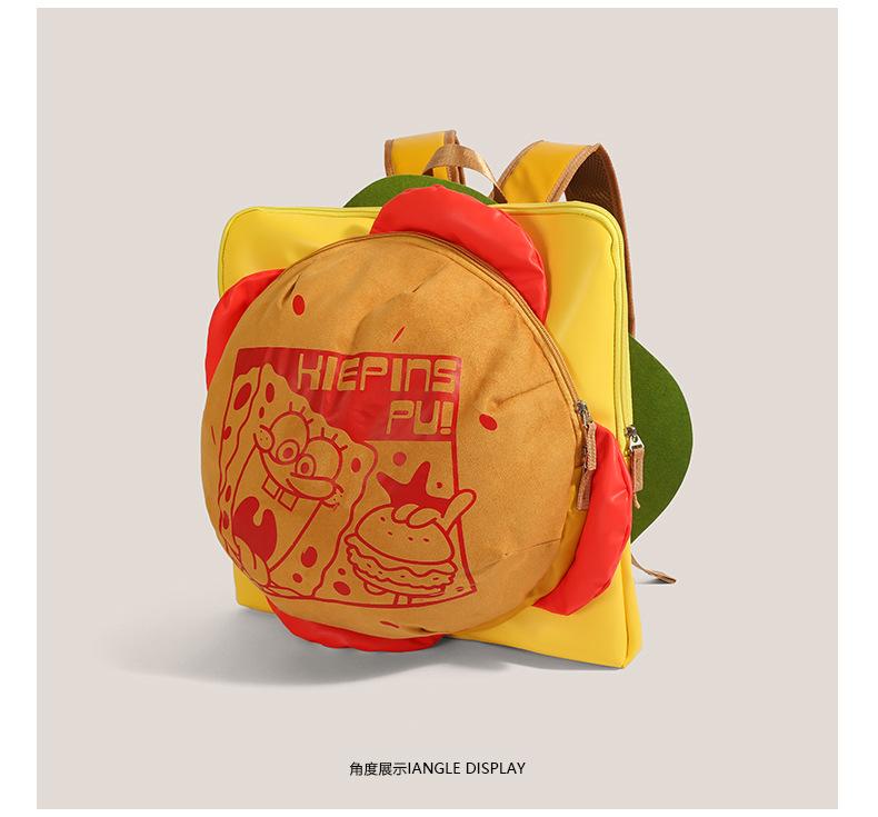 Путешествующий Краб Босс Гамбургер Тот же Пакет для Гамбургера Сыр Икра Краба Форт Школьная Сумка Школьная Сумка Милый Рюкзак Рюкзак
