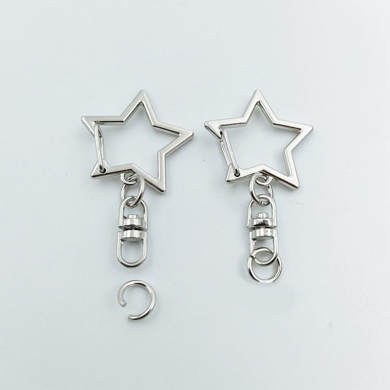 20 шт. Карабин-клип для ключей в форме звезды с пружинным зажимом и цепочкой, подвесная пряжка, открытое соединительное кольцо и металлический поворотный карабин для изготовления ювелирных изделий своими руками