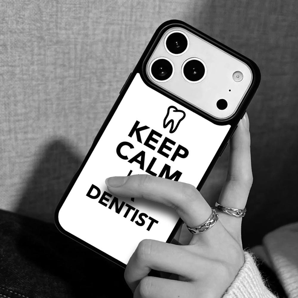 Чехол Case для iPhone 17 Air 16 Pro Max 15 Plus 11 13 Mini 14 12 Задняя крышка телефона Я люблю своего стоматолога