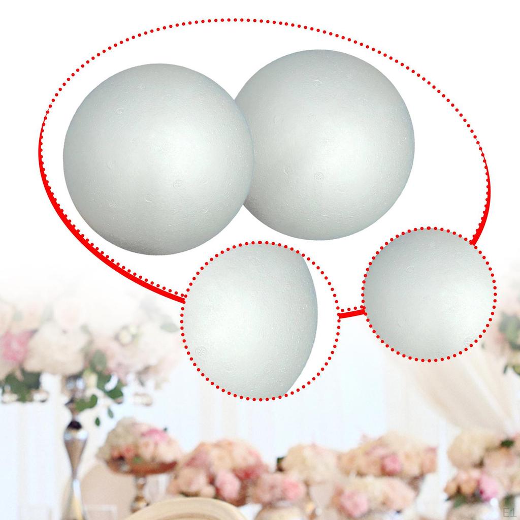 2 Pieces Craft Foam Balls Christmas Pendant Supplies White for Household School Project