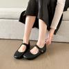 Korean retro flat Mary Jane shoes women's new black one-word with round head 2026 shoes commuter shoes
