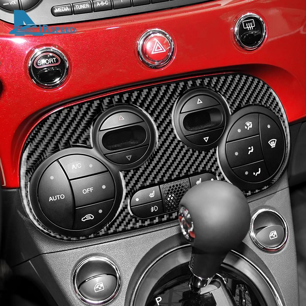 Real Soft Carbon Fiber For Fiat 500 2008-2024 Abarth 595 2012 2013 2014 2015 2016-2024 Abarth 695 2017-2024 AC Control Frame