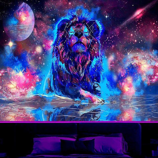 Гобелен Trippy Planet УФ-реактивный водопад Пейзаж Декор комнаты Эстетический психоделический настенный подвесной гриб Готический домашний декор