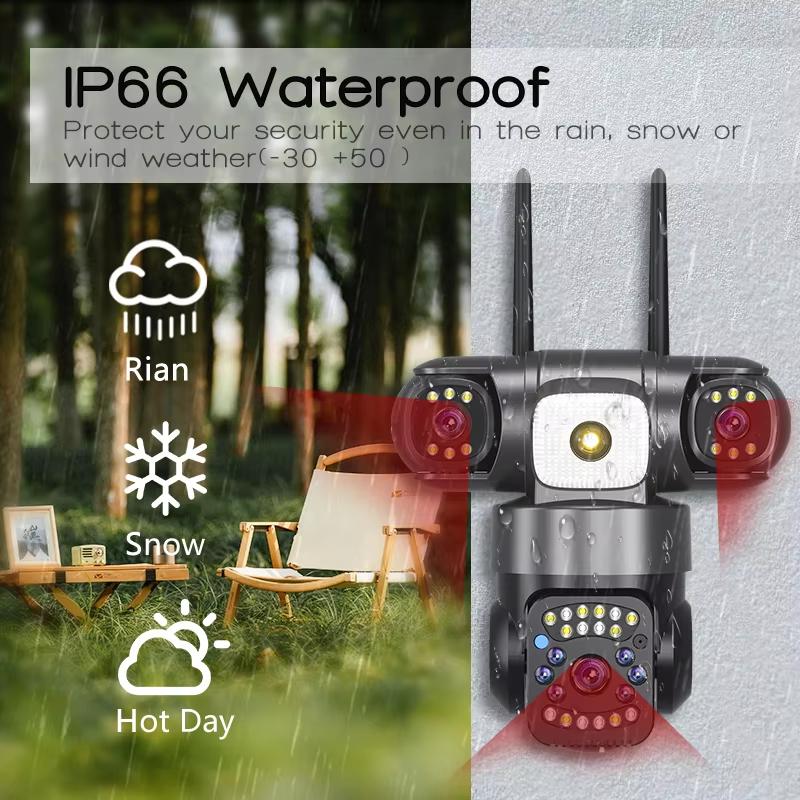 AIOOK Уличная камера YOOSEE 6MP с системой трех объективов и ночным видением