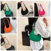 Solid Color Cloth Shoulder Bag Print Felt Handbag Portable Crescent Moon Underarm Bag Girls