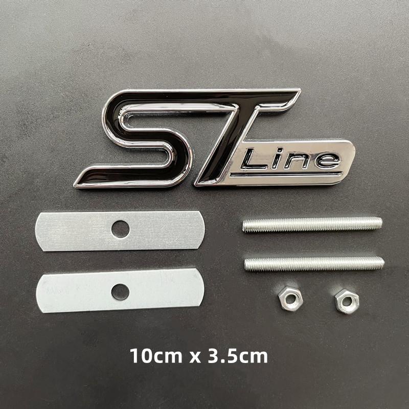 3D Metal Logo ST Line Badge Car Trunk Front Grill Emblem For Ford Focus MK4 PUMA Mondeo Kuga Fiesta ST Line Sticker Accessories ws7