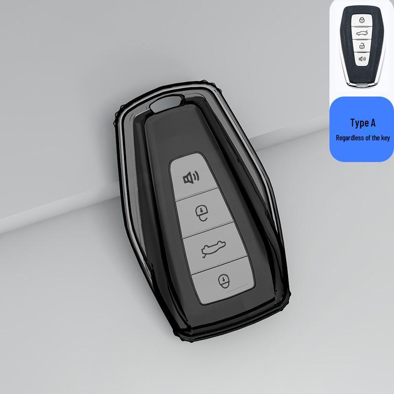 Чехол для ключа Geely для Boyue, Binrui, Xingrui, Geometry E, Emgrand, Icon, Vision, Xingyue L - Прозрачный чехол с застежкой