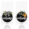 Black Welcome Board Wreath With Beautiful Ribbon Bow And Vibrant Design Sunflower