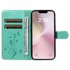 For iPhone 16e PU Leather Cases Flower Pattern Wallet Stand Phone Cover with Strap