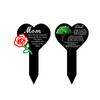 Cemetery Grave Sign Marker Acrylic Heart Memorial Remembrance Plaque Stake for Courtyard Backyard Family Cemetery Funeral Lawn