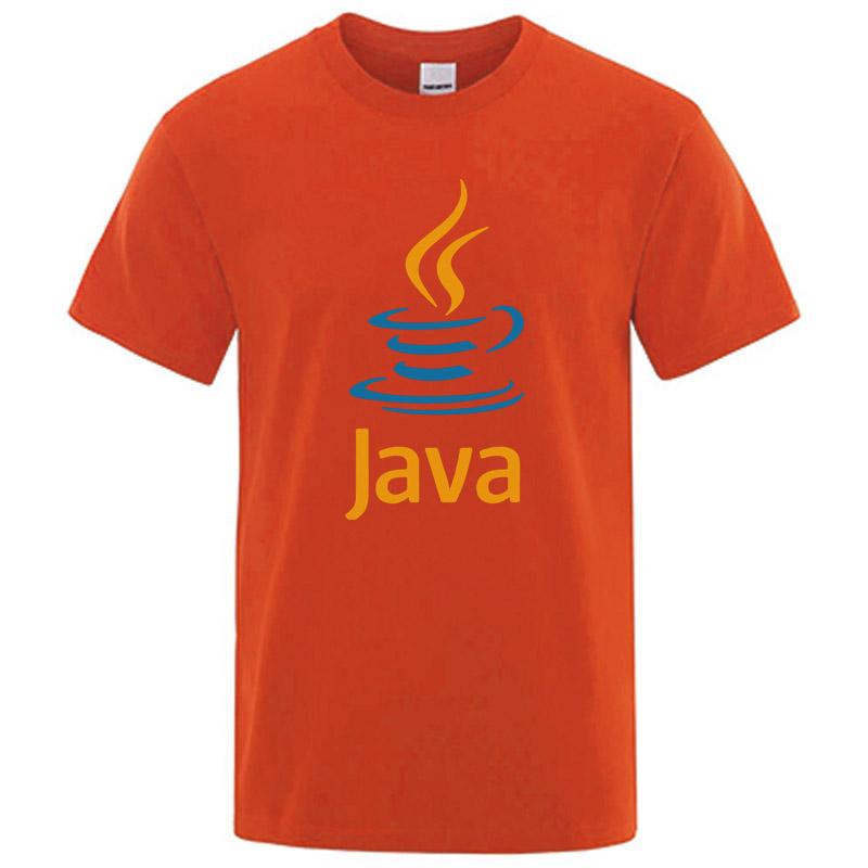 Летняя мужская футболка Высокое качество 100% хлопок Забавный дизайн JAVA Печать Повседневная Крутая футболка с круглым вырезом Мужской топ для мужчин Хип-хоп футболка