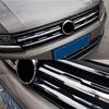 Для VW Tiguan Mk2 2016 2017-хромированная передняя сетка, крышка бампера, накладка, вставка, украшение на капот, молдинг, защита для стайлинга