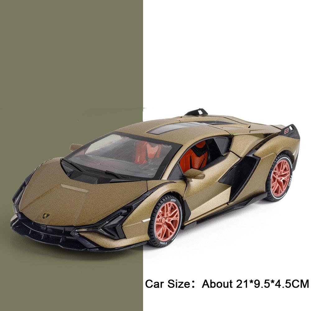 1:24 GTR IE EVO 720S Huayra Veneno Sian LP770 Car Model Toy Metal Diecast Music Light Doors Opened Simulation Vehicles for Boys