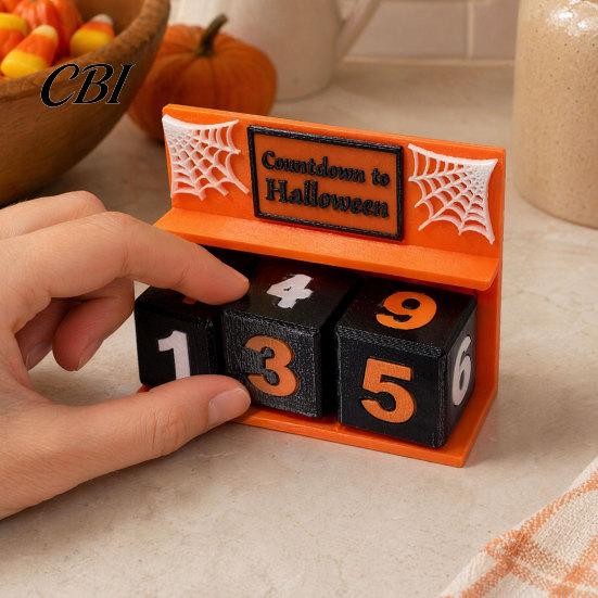 Spooky Holiday Countdown Display Halloween Calendar Block, 3D Printed Advent Calendar, Daily Coffee Table Centerpiece Count Down to Decor for Mantel,