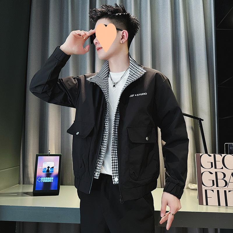 Поддельная двухкомпонентная рабочая куртка мужская новая красивая вышитая куртка мужская модная повседневная весна и осень топы