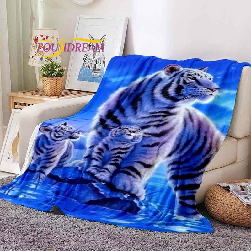 Blanket Tiger Printed 3d Flannel Blanket Bed Throw Soft Cartoon Printed Bedspread Bedspread Sofa Blanket