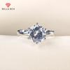 Classic Women Wedding Ring With 10mm White Color Cubic Zircon Stone High Quality Elegant Statement Female Finger Rings