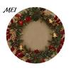 Anti Scald Table Cover Round Christmas Placemat, 14 Inch Festive Pattern Slip Tabletop Protector, Decorative Heat Insulation Mat Place for Dining