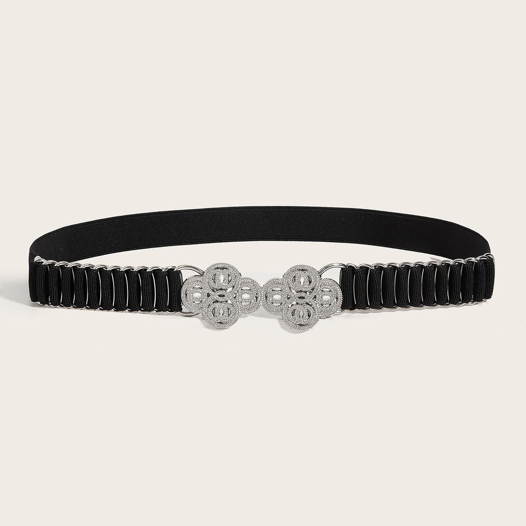 Metallic Waist Ladies Belt With Snap Button Closure For Dresses And Casual Wear