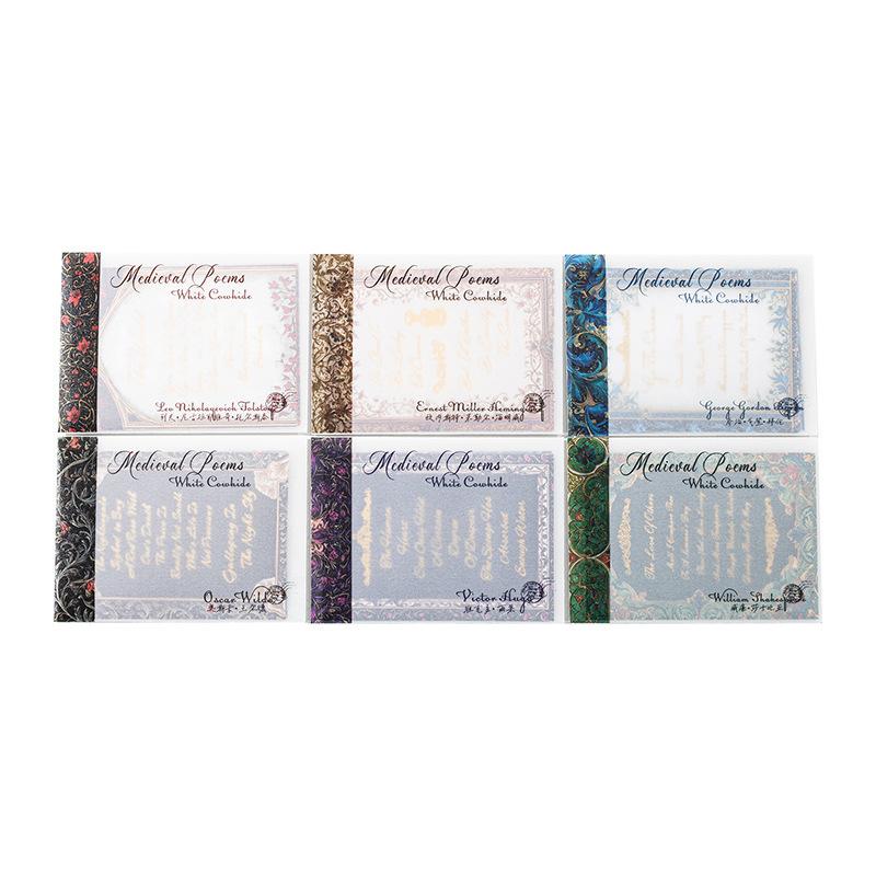 10-Sheet Great Writer Theme Gold Foil Craft Paper, Retro Literary Pattern & Gilded Accent, for Journal Scrapbook Deco