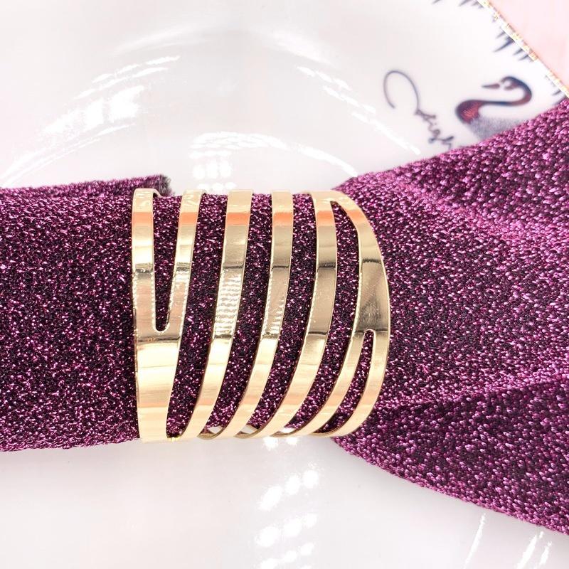 12шт Свадебные кольца для салфеток Украшение стола Полый держатель с пряжкой для салфеток