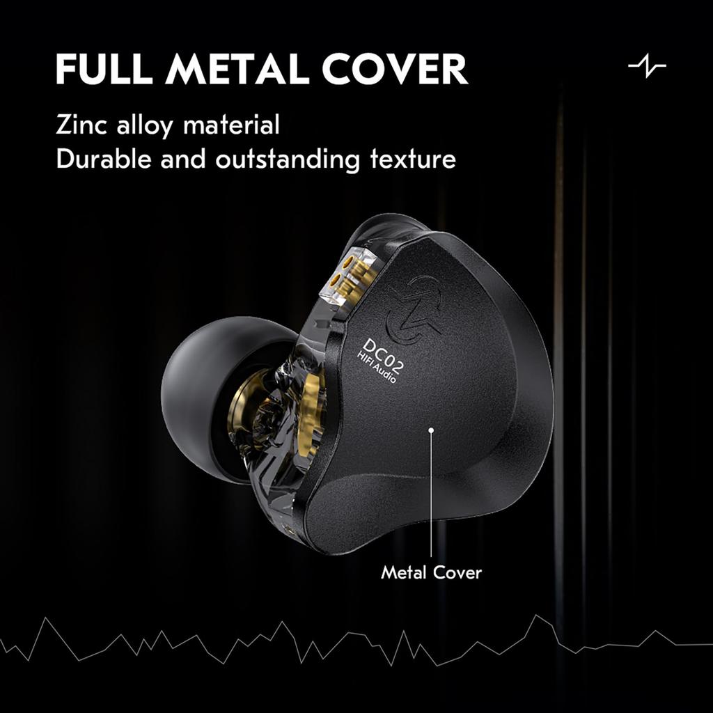 Лучшее соотношение цены и качества для CCZ Solo DC02 проводной проводной двойной магнитный контур динамический HIFI звук игровой шум окисленный матовый композитный сбалансированный звук качество цинк