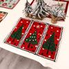 Insulation Christmas Table Mats Placemat Ornament Crossweave Woven Plate Mats Christmas Placemat