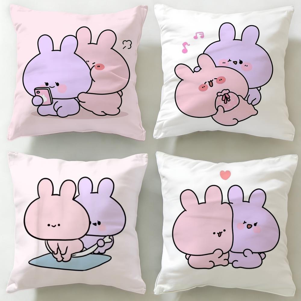 popular virtual character Asamimichan Cushion Cover Soft EasyWash Pillow Case Versatile for Couch Bed Travel and Office