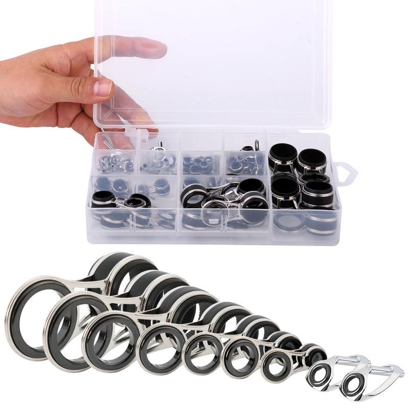 55 шт./лот, направляющие кольца для удочки, ремонтный комплект для наконечника удочки, кольца для глаз, аксессуары Peche, рыболовные снасти