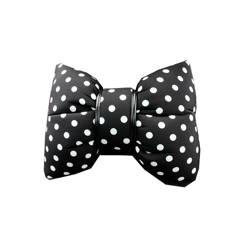 1PC High Quality Polka Dot Bowknot Car Neck Pillow Soft Cotton Auto Headrest Seat Support Holder Car Interior Accessories