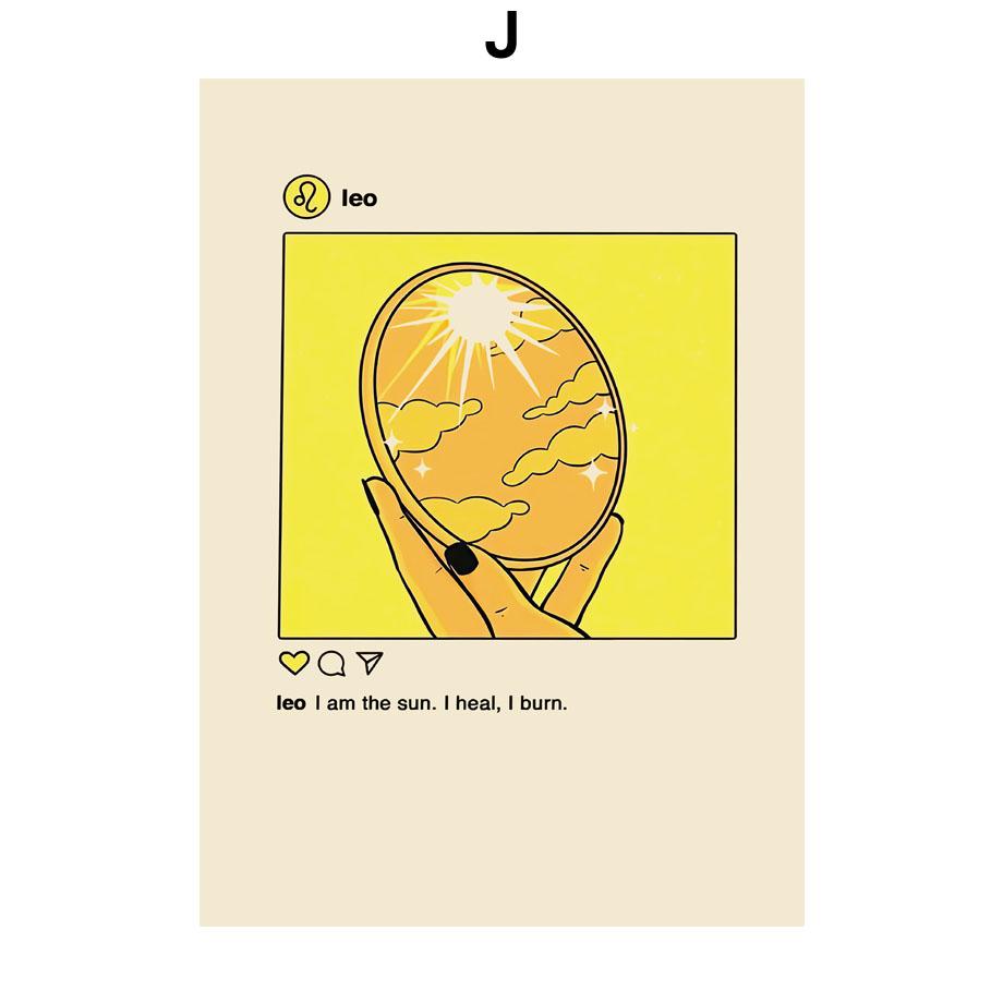 Taurus Leo Virgo Scorpio Aries Zodiac Astrology Nordic Poster Wall Art Print Canvas Painting Wall Pictures For Living Room Decor