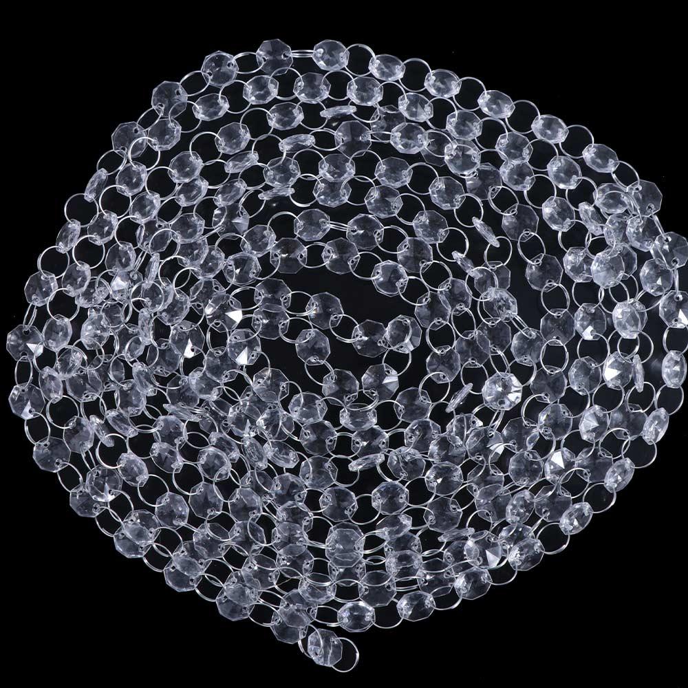 5M Octagonal DIY Crystal Bead Garland Curtain Pendant Wedding Decoration