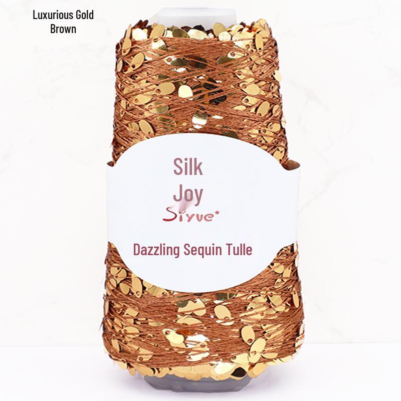 Siyue Silk Color Point Yarn: Dazzling Sequin Wool with Water Drop Sequins for DIY Hand Knitting