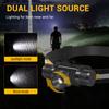 BORUiT D20 Налобный фонарь с зумом LED 1000 лм Мощный, перезаряжаемый через Type-C, водонепроницаемый, для кемпинга, рыбалки, фонарь