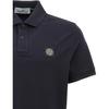 STONE ISLAND Однотонная футболка-поло с нашивкой-логотипом Мужские топы Темно-синий 81152SC17-A0020