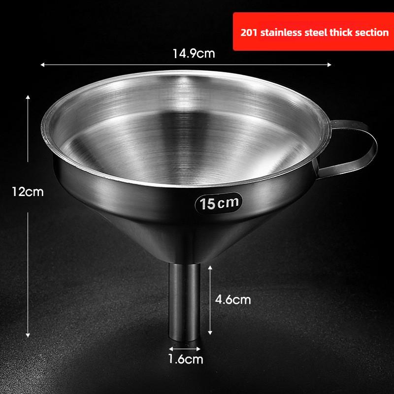 Stainless Steel Funnel 304 Kitchen Pouring Oil Funnel Filter Liquid Stainless Steel Oil Funnel Household Wine Funnel Large Calibre