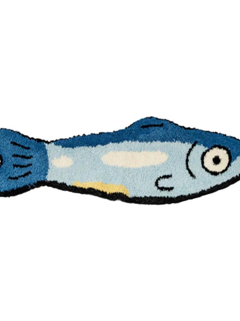 Ковер Креативной Формы Соленой Рыбы Имитация Кашемира Ковер Коврики Прикроватные для Спальни Водонепроницаемый Нескользящий Коврик для Пола в Ванной