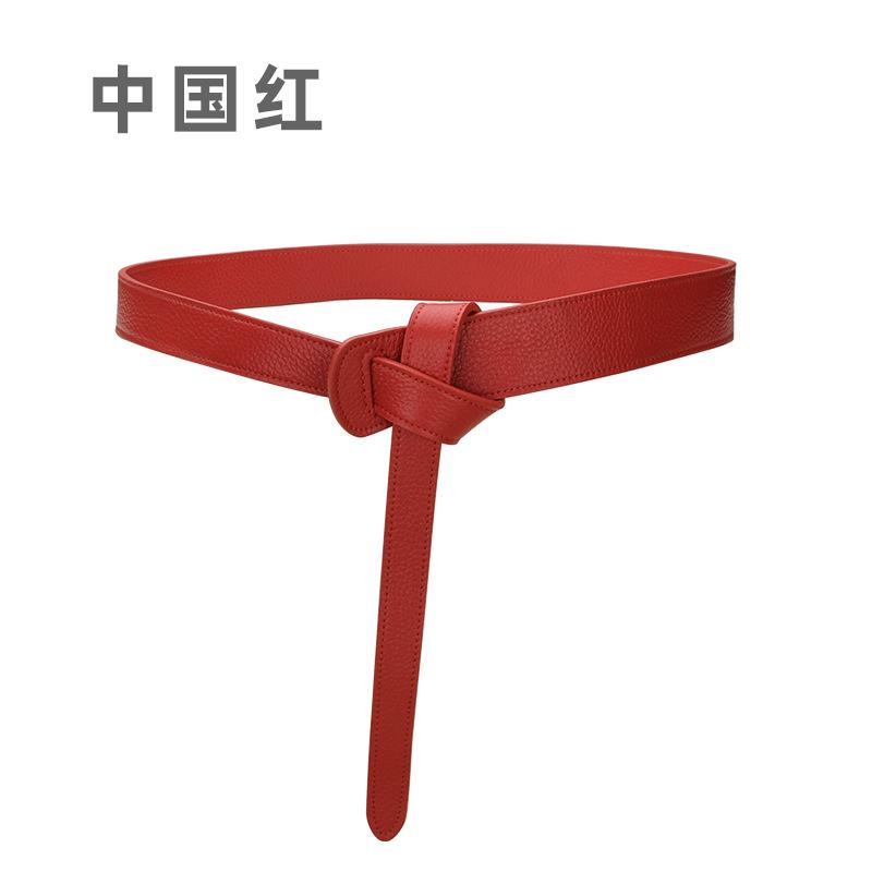 Двусторонний пояс из коровьей кожи первого слоя, женская декоративная юбка с узлом, кожаный пояс на талии, женская куртка-свитер