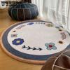 Retro Round Carpet Thickened Bedroom Bedside Carpet Computer Chair Dirt Resistant Cartoon Washable