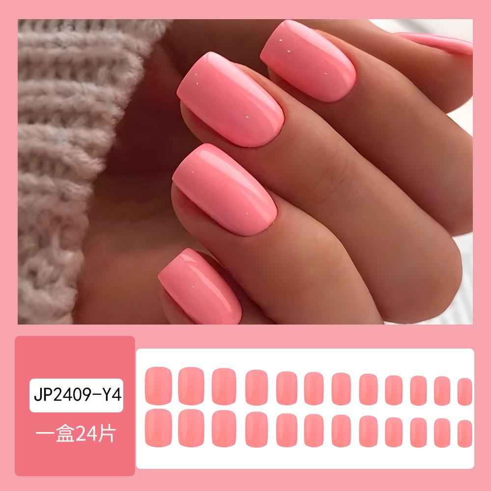 24 шт./компл. быстрые ногти розово-красные накладные ногти глянцевый носимый маникюр DIY готовые наклейки для ногтей